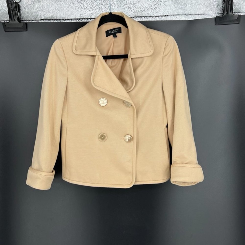 Talbots | 6. Tan Silk Cotton Blazer